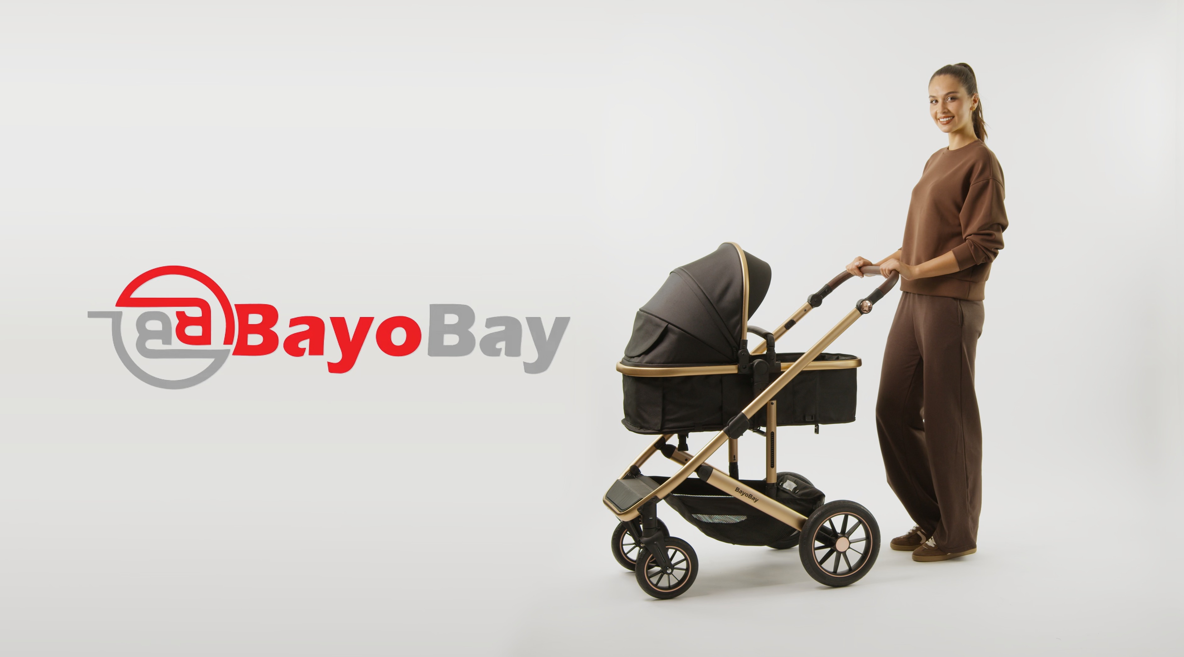 3 in 1 Baby Pram Travel System with Car Seat Lightweight Buggy